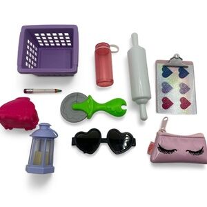 Lot of 10 Our Generation Accessories Lot Coin Purse Sunglasses Shopping Basket